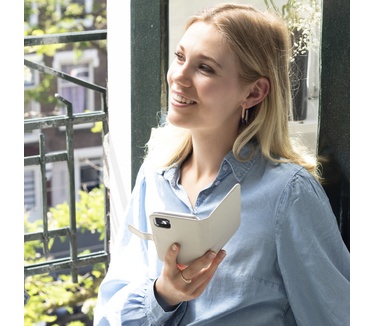 Selencia Echt Lederen Bookcase Samsung Galaxy S21 Plus - Lichtgrijs