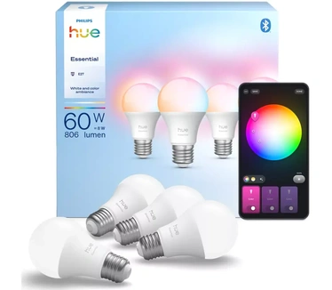 Philips Hue Essential White and Color Ambiance A60 - E27 slimme lamp - 806 lumen (4-pack)