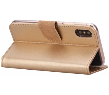 Luxe Lederen Bookcase hoesje voor de Apple iPhone XS - Goud (Apple iPhone XS) Goud