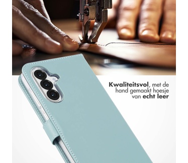 Selencia Echt Lederen Bookcase Samsung Galaxy A56 - Air Blue