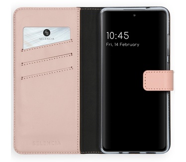 Selencia Echt Lederen Bookcase Samsung Galaxy S20 FE - Roze