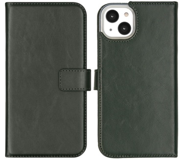 Selencia Echt Lederen Bookcase iPhone 14 Plus - Groen
