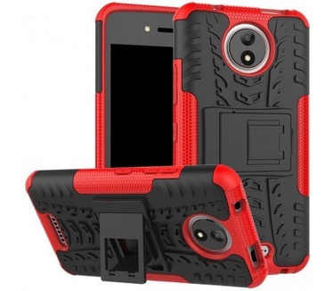 qMust Motorola Moto C Rugged Hybrid Hoesje Rood