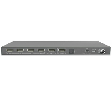 Marmitek HDMI Matrix Switch - Connect 642 Pro - 4 in / 2 uit - Sluit 4 bronnen aan en speel deze onafhankelijk van elkaar af op 2 verschillende tv's - 4K - 60Hz - 4:4:4 - HDR - Ondersteunt ARC - Inclusief afstandsbediening - Met montagebeugels