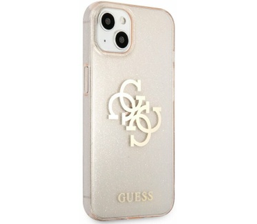 Guess 4G Logo Glitter TPU - Apple iPhone 13 Mini (5.4") - Goud Goud