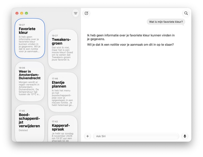 Siri AI-app in macOS 27
