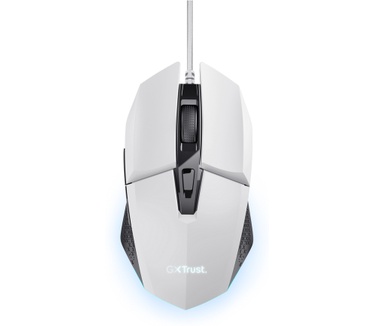 Trust GXT 109PS Felox Gaming Muis - Bedrade gamingmuis – 6 programmeerbare knoppen – 6400 DPI – Wit