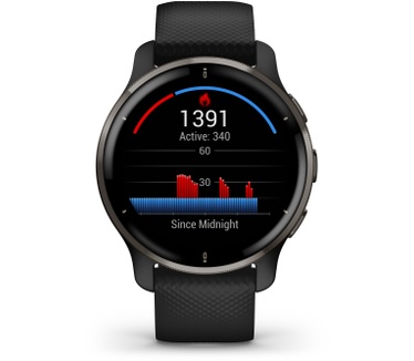 Garmin Venu 2 Plus, 43mm, met spraak en premium-functies Zwart (Zwart)
