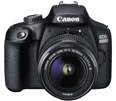 Canon EOS 4000D + 18-55mm f/3,5-5,6 + Tas + Geheugenkaart Zwart