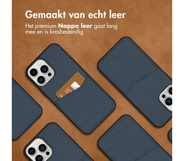 Accezz Premium Leather Card Slot Backcover iPhone 13 Pro Max - Donkerblauw