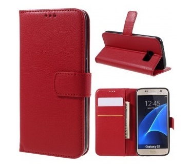 qMust Samsung Galaxy S7 Wallet Case - TPU frame - Red
