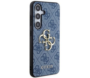 Guess 4G Metal Logo Back Case - Galaxy S24 Plus (S926) - Blauw Blauw