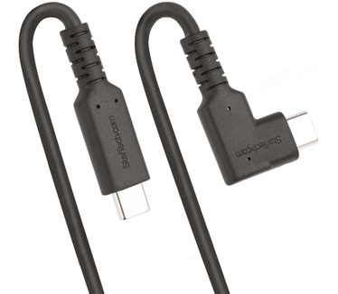 Startech.com 50cm Haakse USB-C Kabel, Rugged, USB 3.2 Gen 2 (10 Gbps), USB C naar C Data transfer Kabel met Rechte Hoek, 4K 60Hz DP Alt Mode, 100W Power Delivery, USB Type-C Kabel