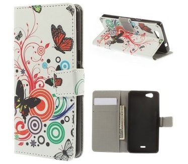 qMust Wiko Highway Signs Wallet Case - hoesje met stand - Butterfly Circle