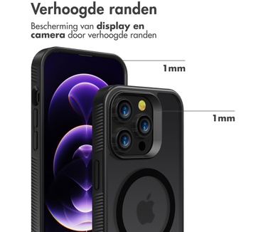 Accezz Rugged Frosted Backcover met MagSafe iPhone 14 Pro - Zwart