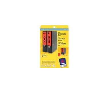Avery Border Binder Labels, Red 192 x 61mm (20)