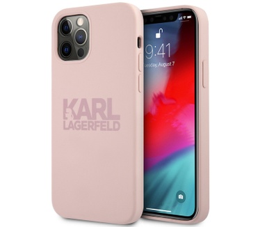 Karl Lagerfeld Silicone Back Case iPhone 12 Pro Max (6.7") - Roze Roze