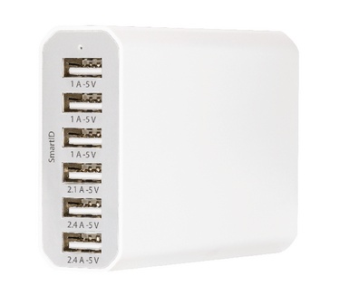 König Lader 6 - Uitgangen 10A USB Wit