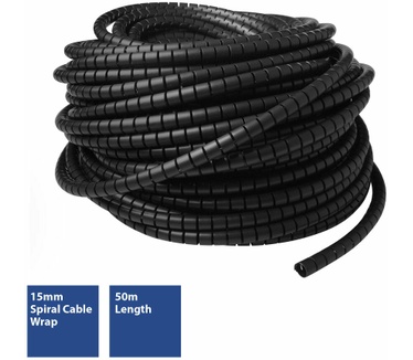 ACT 15 mm spiraalband, lengte 50 meter Zwart