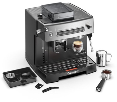 Cuisinart Espresso Machine Grind, Tamp and Brew - Met ingebouwde Koffiemolen - 20 Bar Druk - Iced Coffee Functie - 2,2L Waterreservoir - Zilver/Zwart