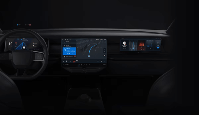 TomTom Digital Cockpit op verschillende schermen in een auto