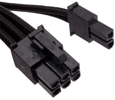 Corsair Premium Individually Sleeved PCIe Cables with Dual Connectors, Type 4 (Generation 3) - Zwart Zwart