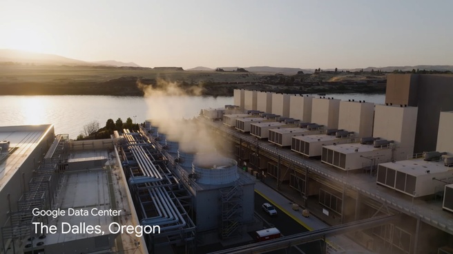 Google-datacenter in Oregon, water. Bron: Google
