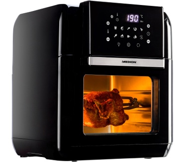 Medion Multifunctionele heteluchtfriteuse MD 10072 | 10 liter XXL-capaciteit | Digitaal display | 10 automatische programma's | Uitgebreide accessoires