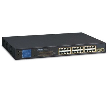 Planet GSW-2620VHP 24-poort 10/100/1000T 2-poort Gb SFP - POE+ - LCD monitor - 300 Watt POE
