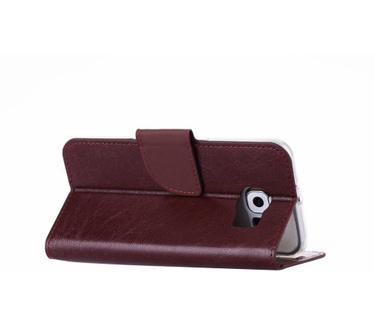 Luxe lederen Bookcase hoesje voor de Samsung Galaxy S6 - Bruin (Samsung Galaxy S6) Bruin