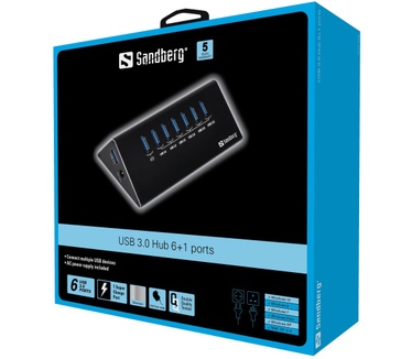 Sandberg USB 3.0 Hub 6+1 ports