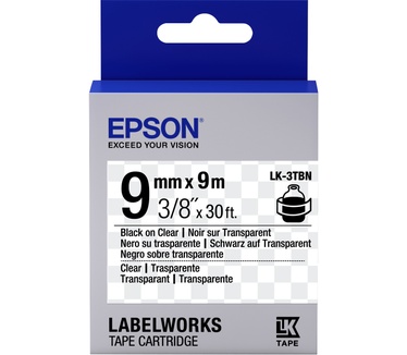 Epson Transparent Tape - LK-3TBN Clear Blk/Clear 9/9