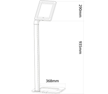 Newstar TABLET-S100SILVER tablet vloersteun voor 9.7-10.1 tablets