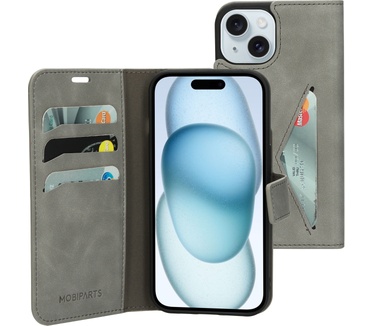 Mobiparts Classic Wallet Case Apple iPhone 15 Granite Grey