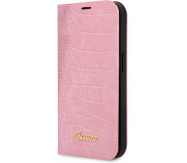 Guess PU Crocodile Book Case - Apple iPhone 14 Pro (6.1") - Roze Roze