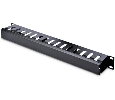 Startech.com 1U Horizontale Kabelgoot met Deksel voor 19" Server Rack - Vingergoot Kabelmanagement Paneel met Open Sleuven - Raceway Panel