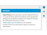 Melding HP voor firmware-update printers voor ondersteuning huismerkcartridges