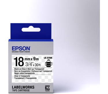 Epson Transparent Tape - LK-5TBN Clear Blk/Clear 18/9