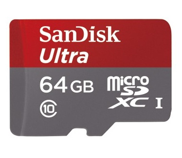 Sandisk microSDXC Class 10 UHS-I 64GB + SD-adapter