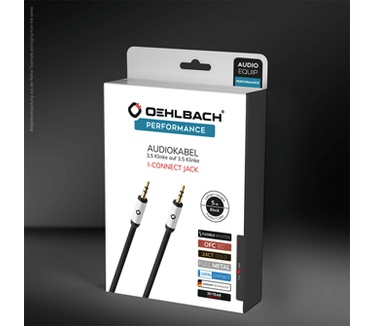 Oehlbach i-Connect J-35 Mobiele audiokabel, 3,5 mm jack naar 3,5 mm jack Zwart