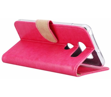 Luxe Lederen Bookcase hoesje voor de LG V30 - Roze (LG V30) Roze