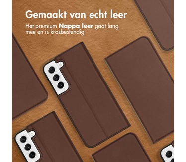 Accezz Premium Leather Slim Bookcase Samsung Galaxy S21 FE - Bruin
