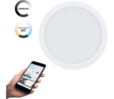 EGLO Fueva-Z Smart Opbouwlamp, Rond, 21.6 cm, Wit