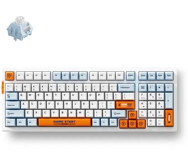 MCHOSE G98 Pro, Snow Tiger Switch,Qwerty US, Oranje/Blauw