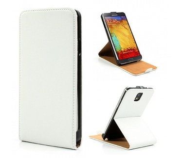 Kees KEES Splitleer Flip Hoesje Samsung Galaxy Note 3 - Wit