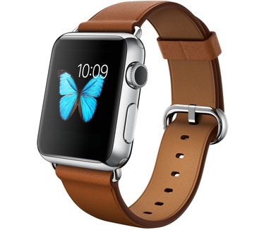 Apple Watch (klassieke gesp, 38mm) Zilver (Bruin)