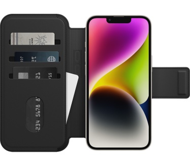 Otterbox OtterBox Folio voor iPhone 14 voor MagSafe, Soft-Touch Folio met 3 sleuven voor contant geld/kaarten, sterke magnetische uitlijning en bevestiging met MagSafe, compatibel met iPhone, zwart, geen hoesje inbegrepen