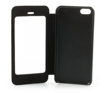Kees KEES Full-View Lederlook Cover Apple iPhone 5C - Zwart