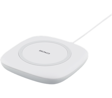 Deltaco QI-1022 Draadloze snellader met een vrije USB poort Qi - 7,5W - Wit