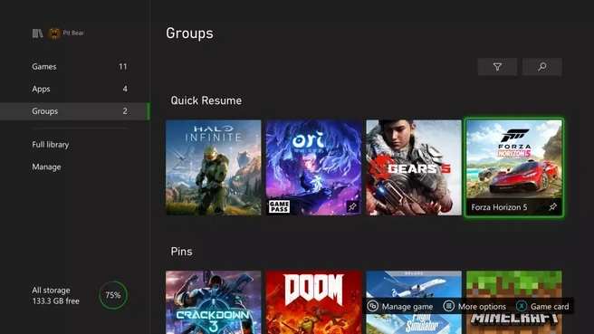 Quick resume xbox series sale x